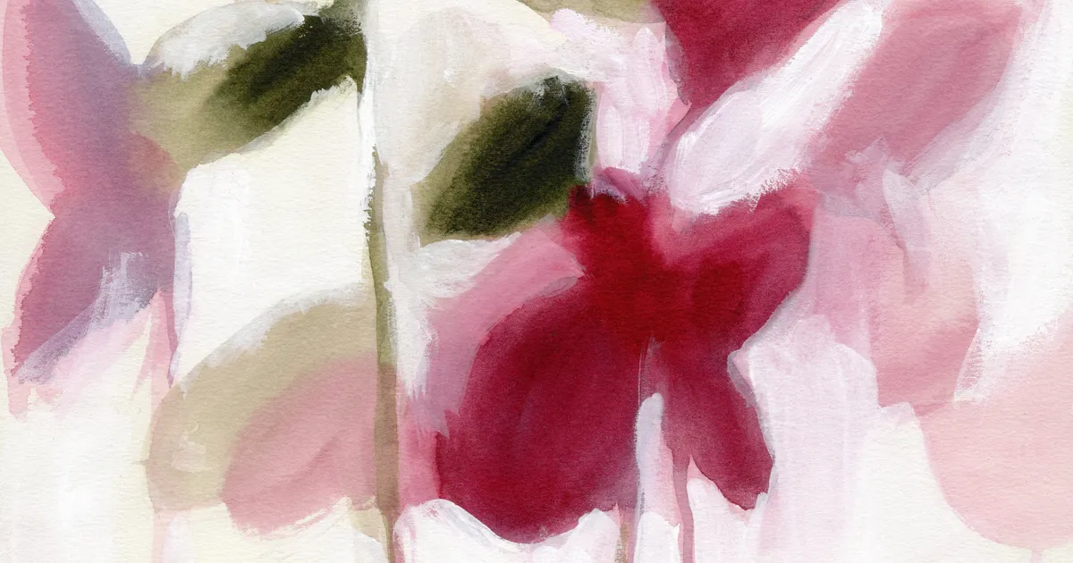 Botanische abstraction in violett und gold