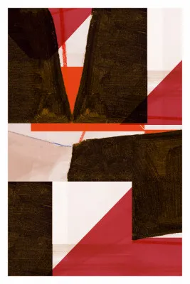 Farbenfrohe geometrische formen in rot und schwarz