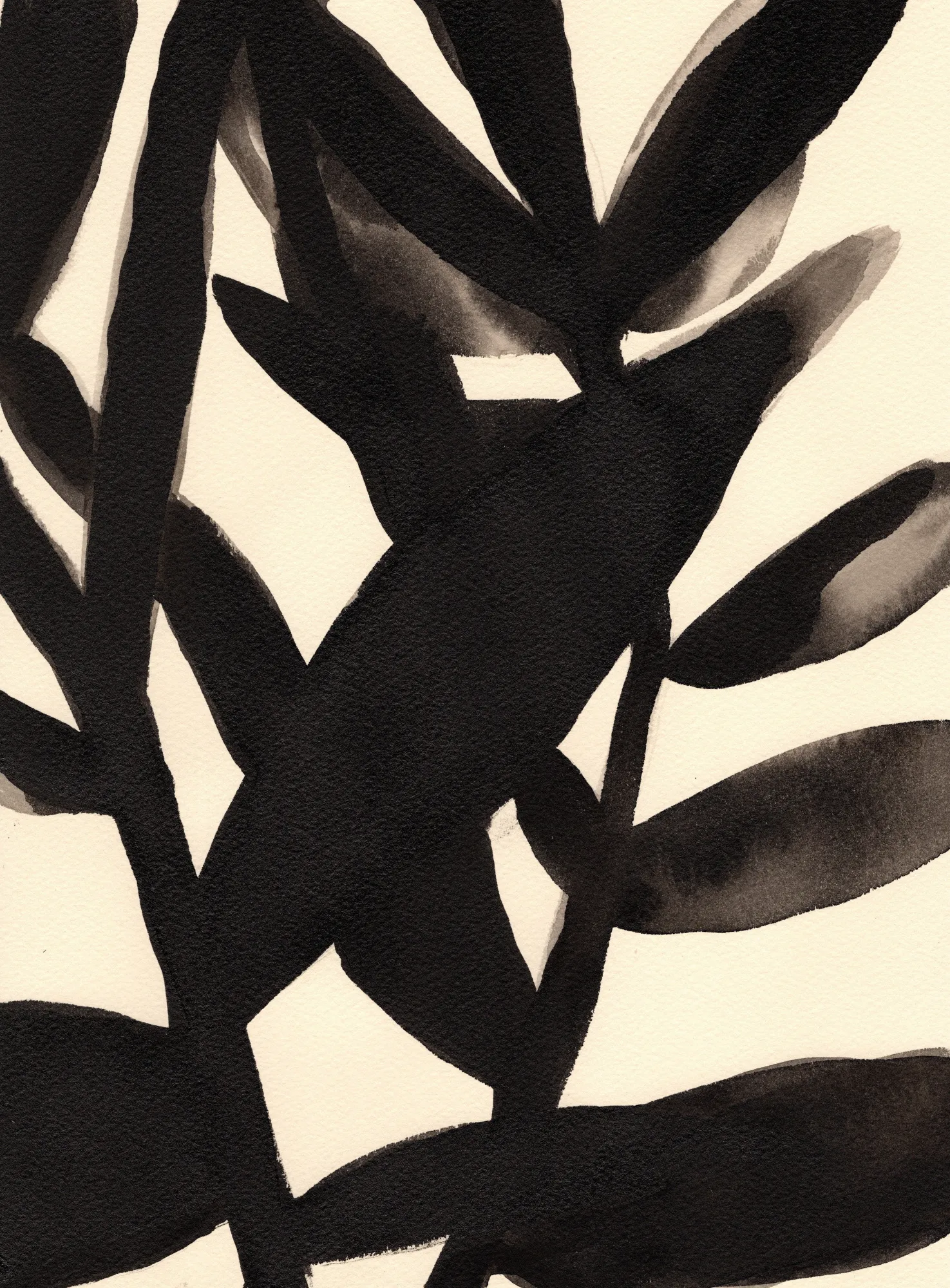 Branches in black and beige ii von janel bragg
