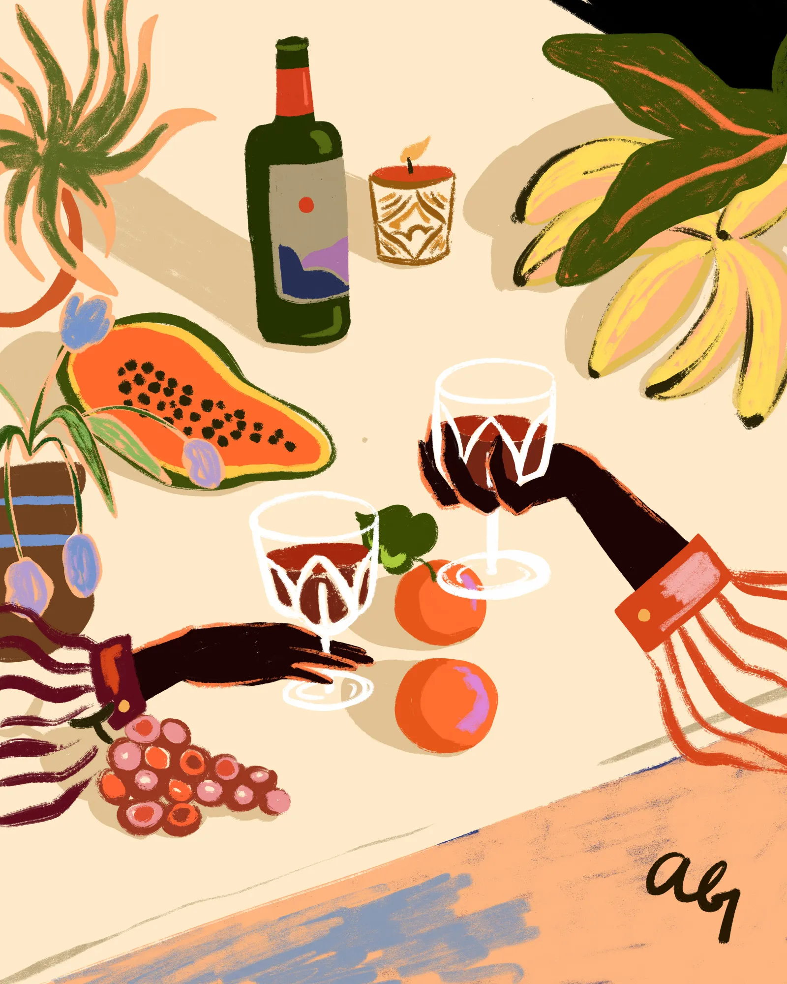 Cheers to you in tropischer inselstimmung