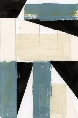 Abstract Blue Shapes No2 Print