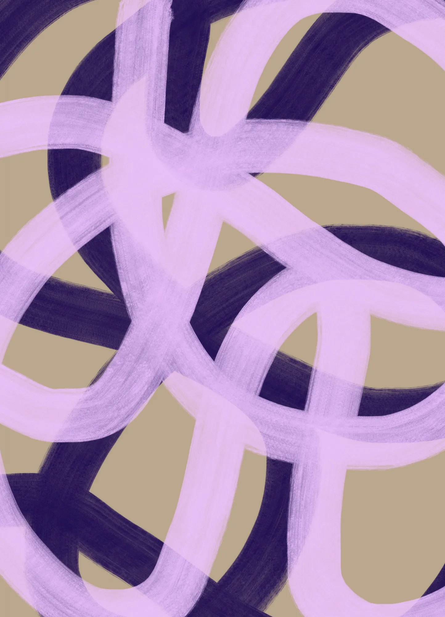 Verflochtene loops in lila und rosa