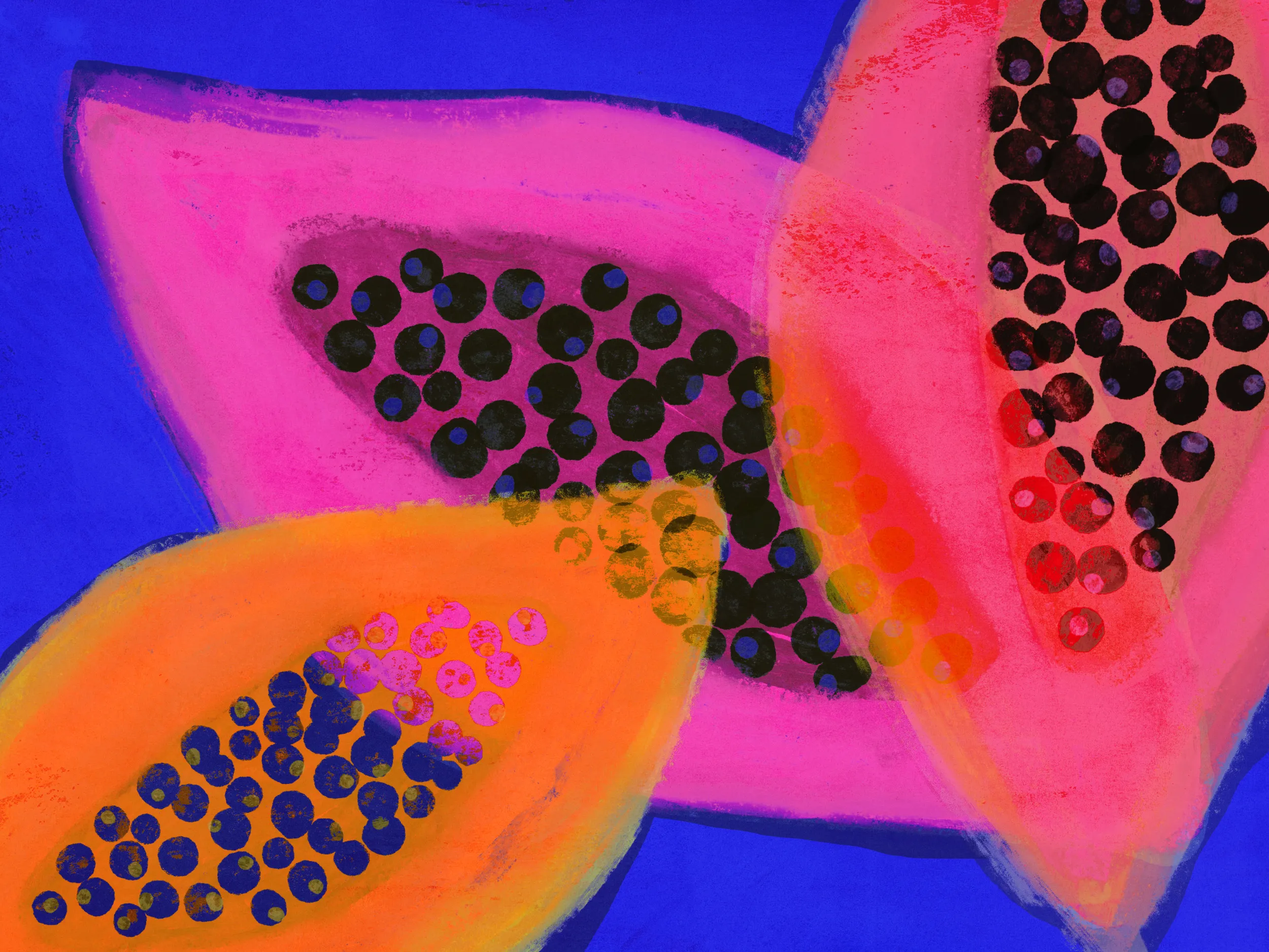 Vibrante harmonie mit tropischen papayas