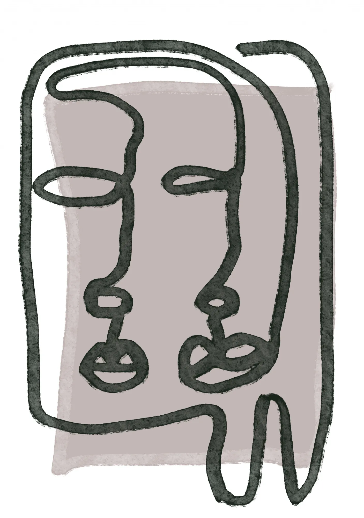 Abstrakte gesichter in linienzeichnung von sharyn bursic