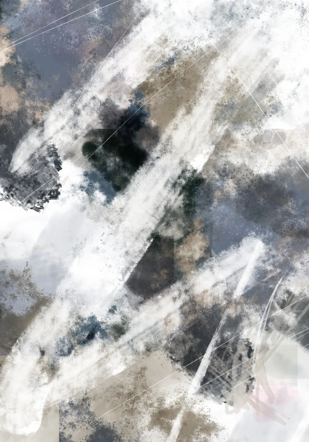 Zickzack abstrakte komposition in beige und verschiedenen farbtönen