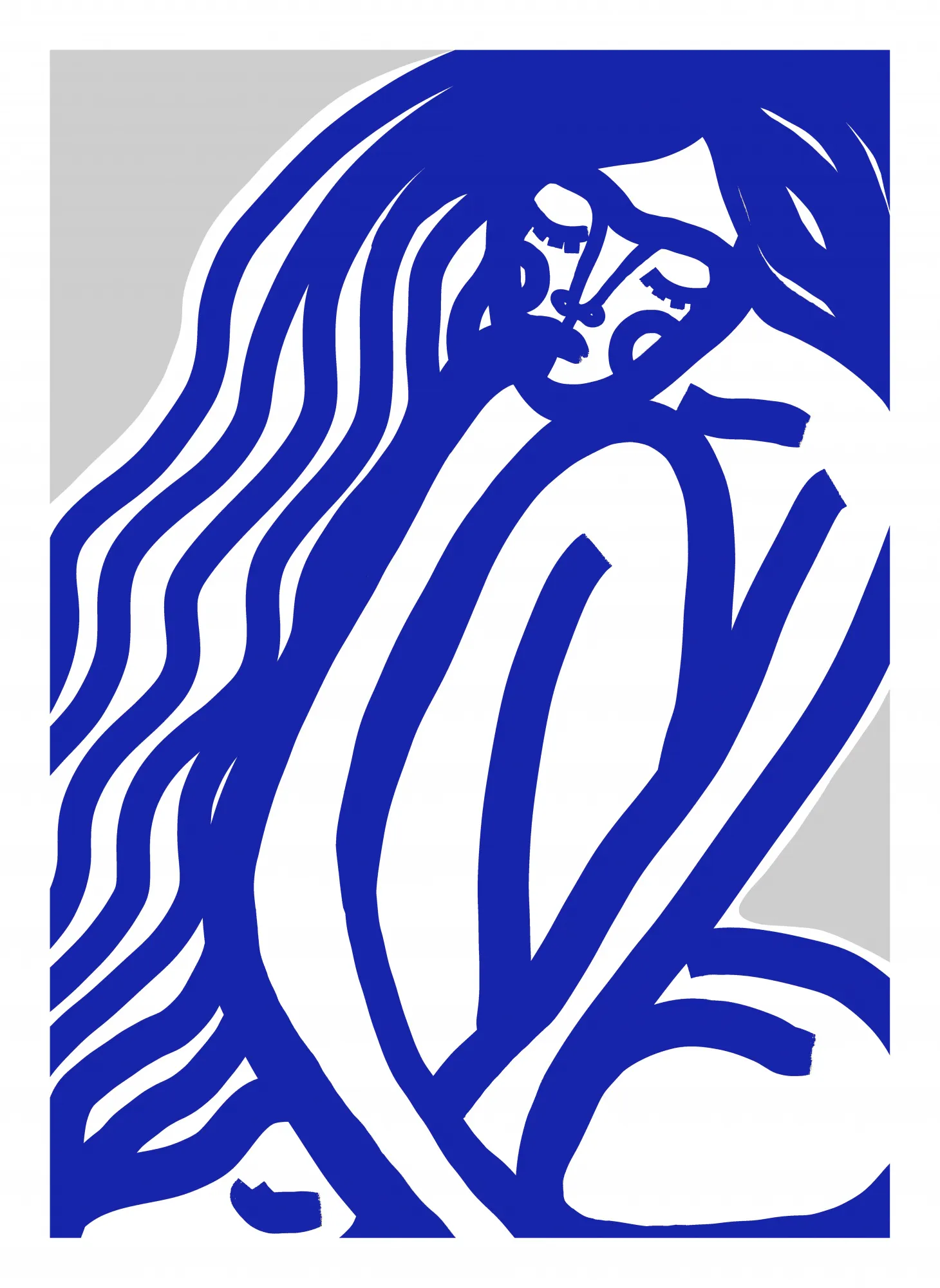 Blue contours von treechild in blau-weiß