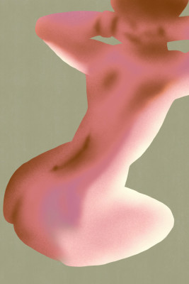 Color nude abstract von little dean in rot und blau