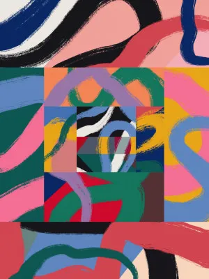 Colorful line ribbon abstract von little dean