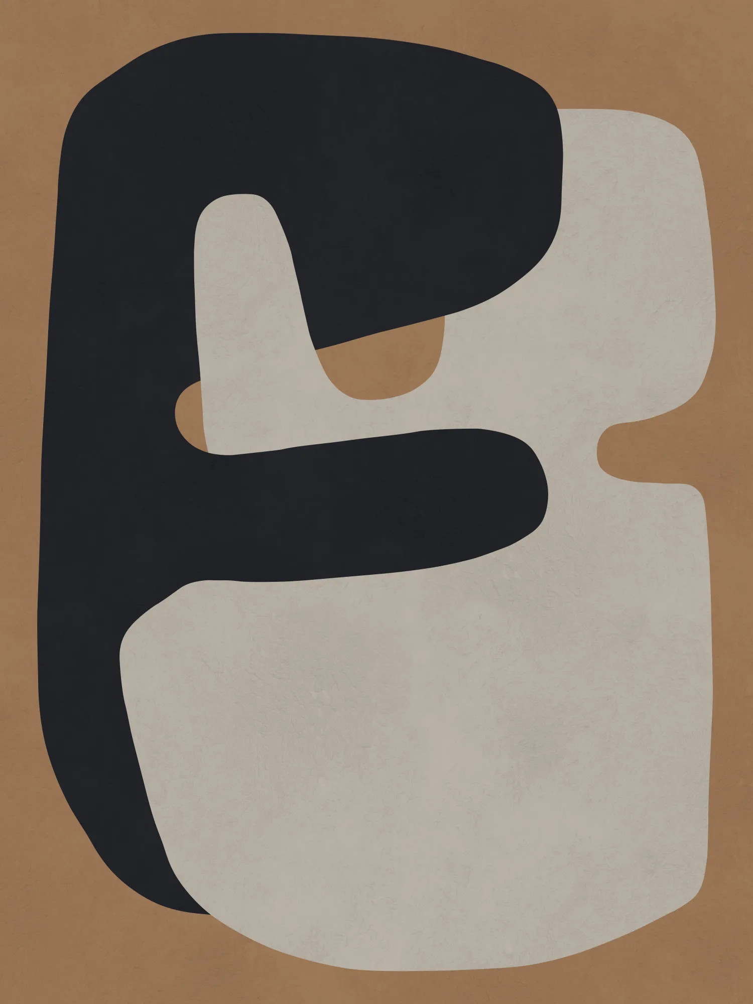 Organische abstraktion in braun und schwarz