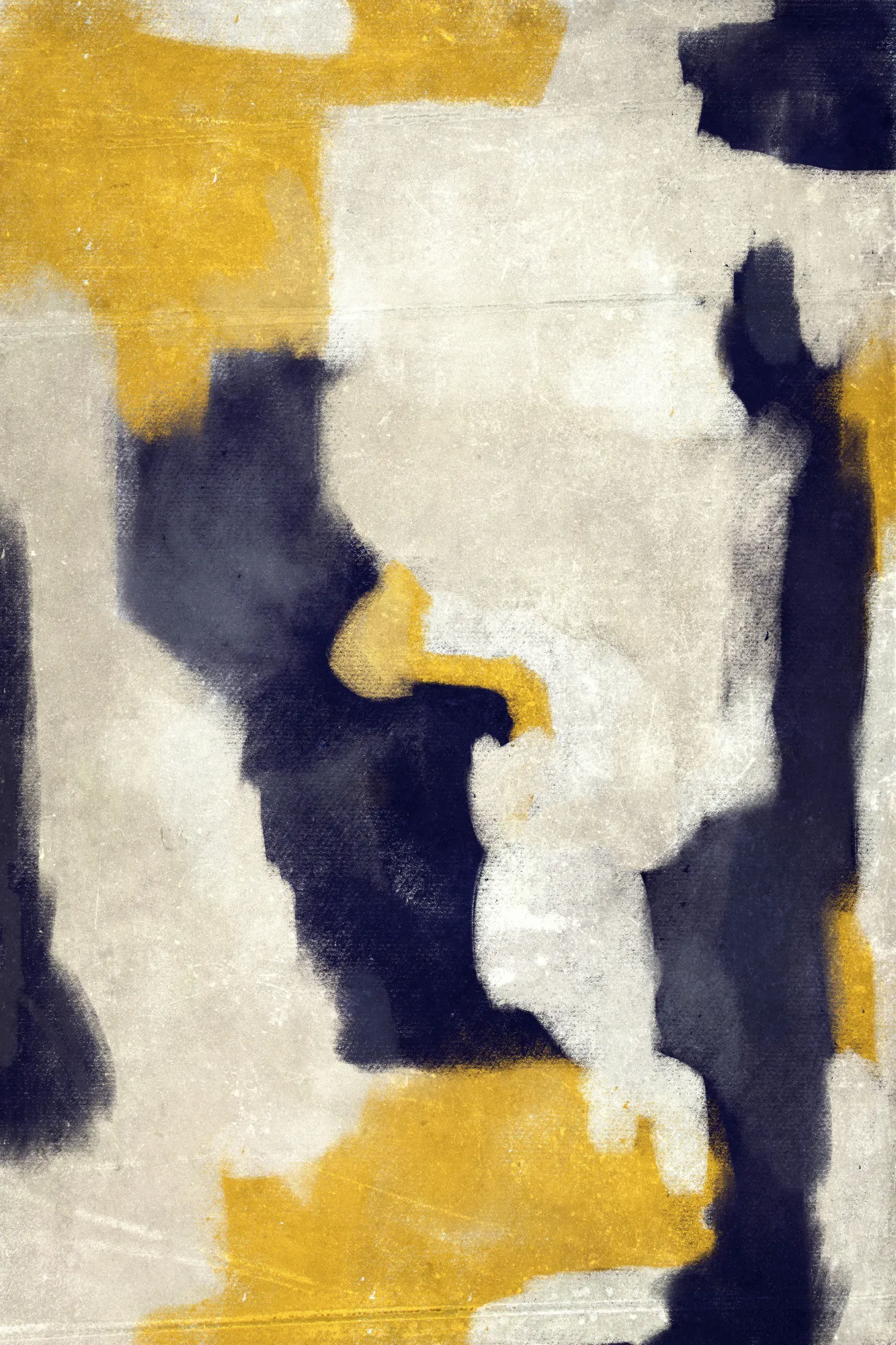 Organische formen im lichtspiel von blau und gelb