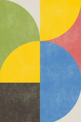 Retro shapes: geometrische formsprache in sanften tönen