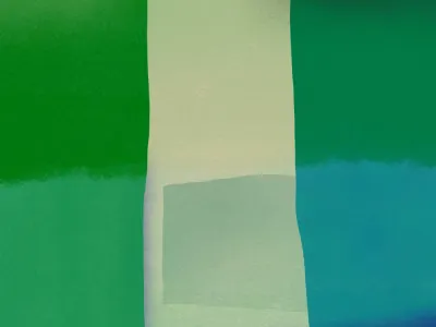 Minimalist Composition With Vibrant Green And Blue Hues