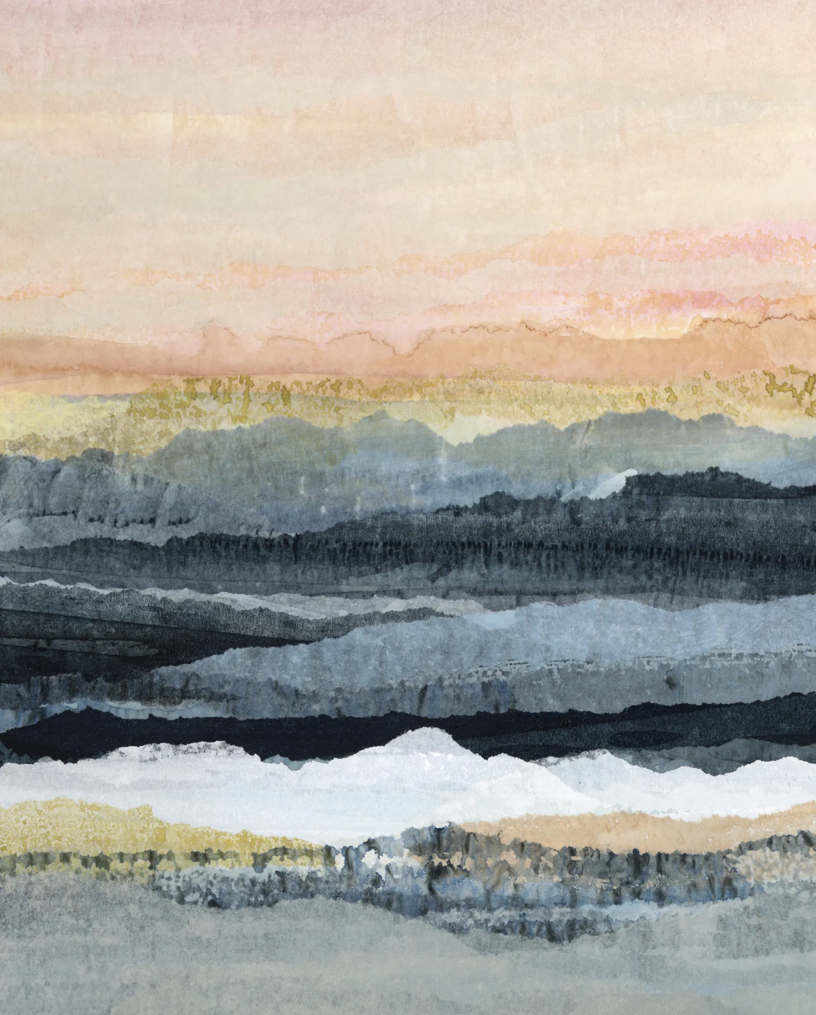 Dämmerung am wasser mit texturen und blauen tönen