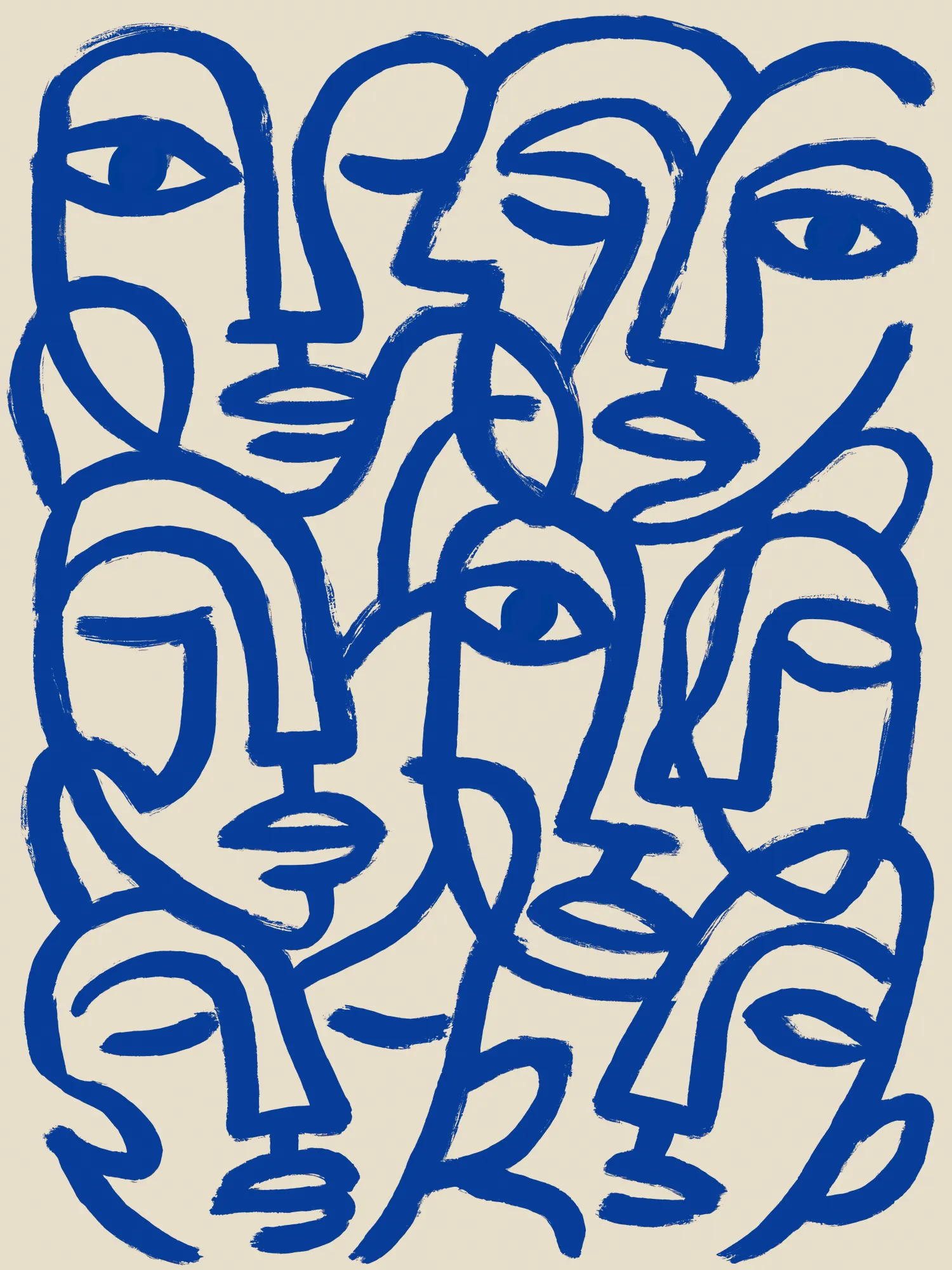 Entangled faces von treechild in line art