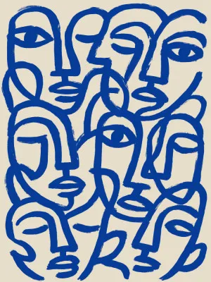 Entangled faces von treechild in line art