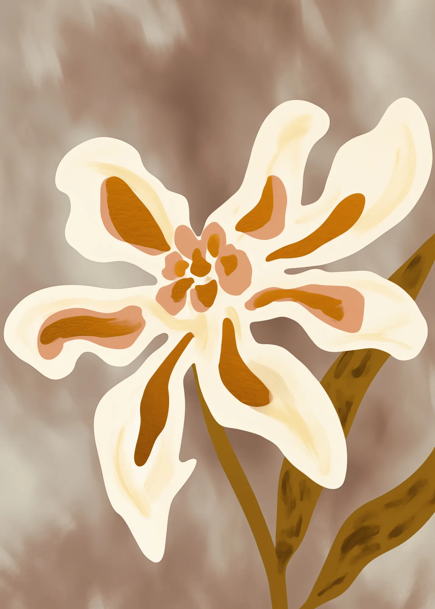 Delicate white flower with yellow accents von andreas magnusson