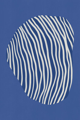 Line art confined in space-blue von little dean
