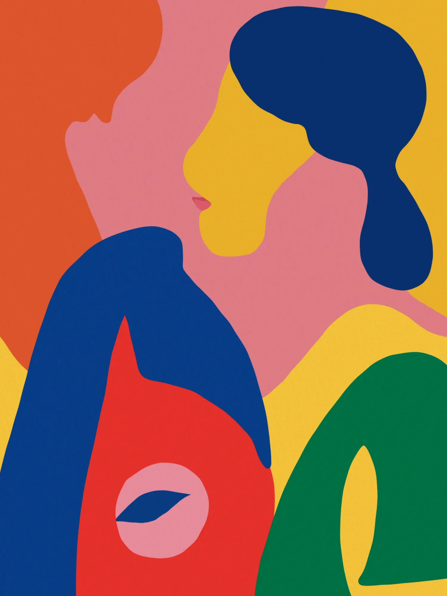 Essenz menschlicher verbindung in farbiger abstraction