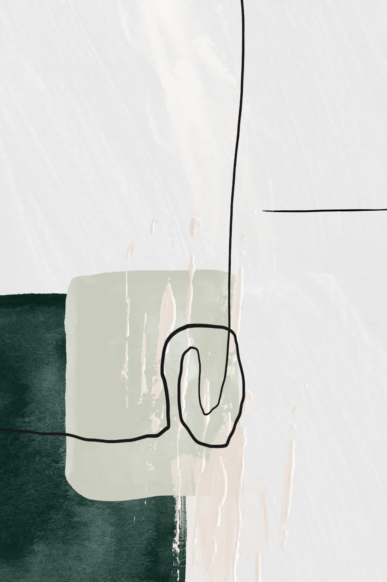 Abstract shapes in green-1 von sally ann moss