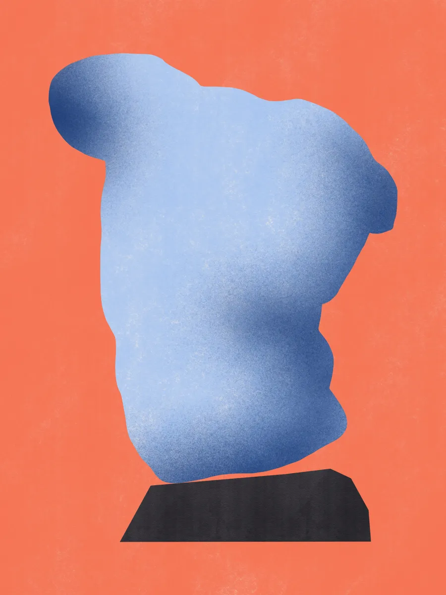 Stone sculpture in soft blue von little dean