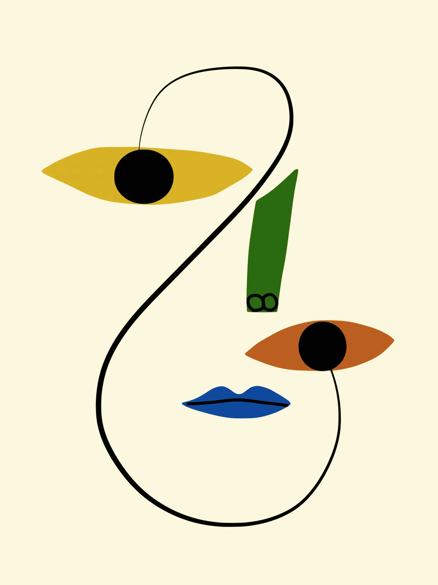 Line face art von little dean in vertikaler ausrichtung