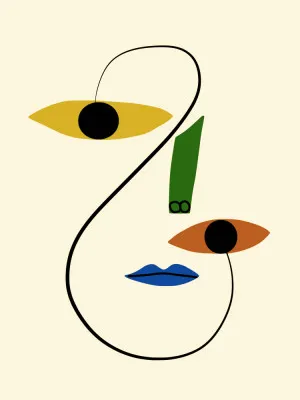 Line face art von little dean in vertikaler ausrichtung