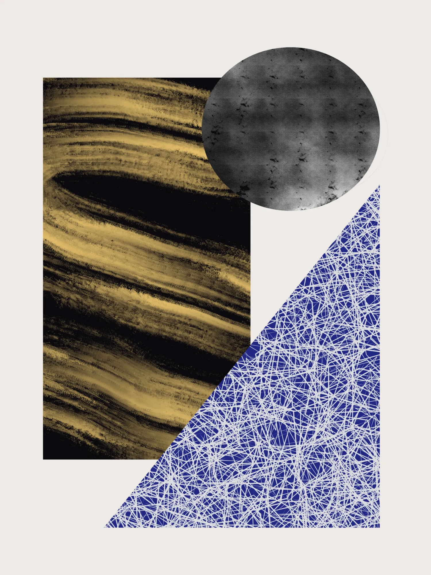 Geometrische formen mit schwarzer und goldener struktur