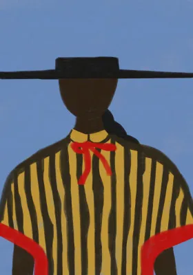 Bold Hat Woman and Stripes New Mexico Style