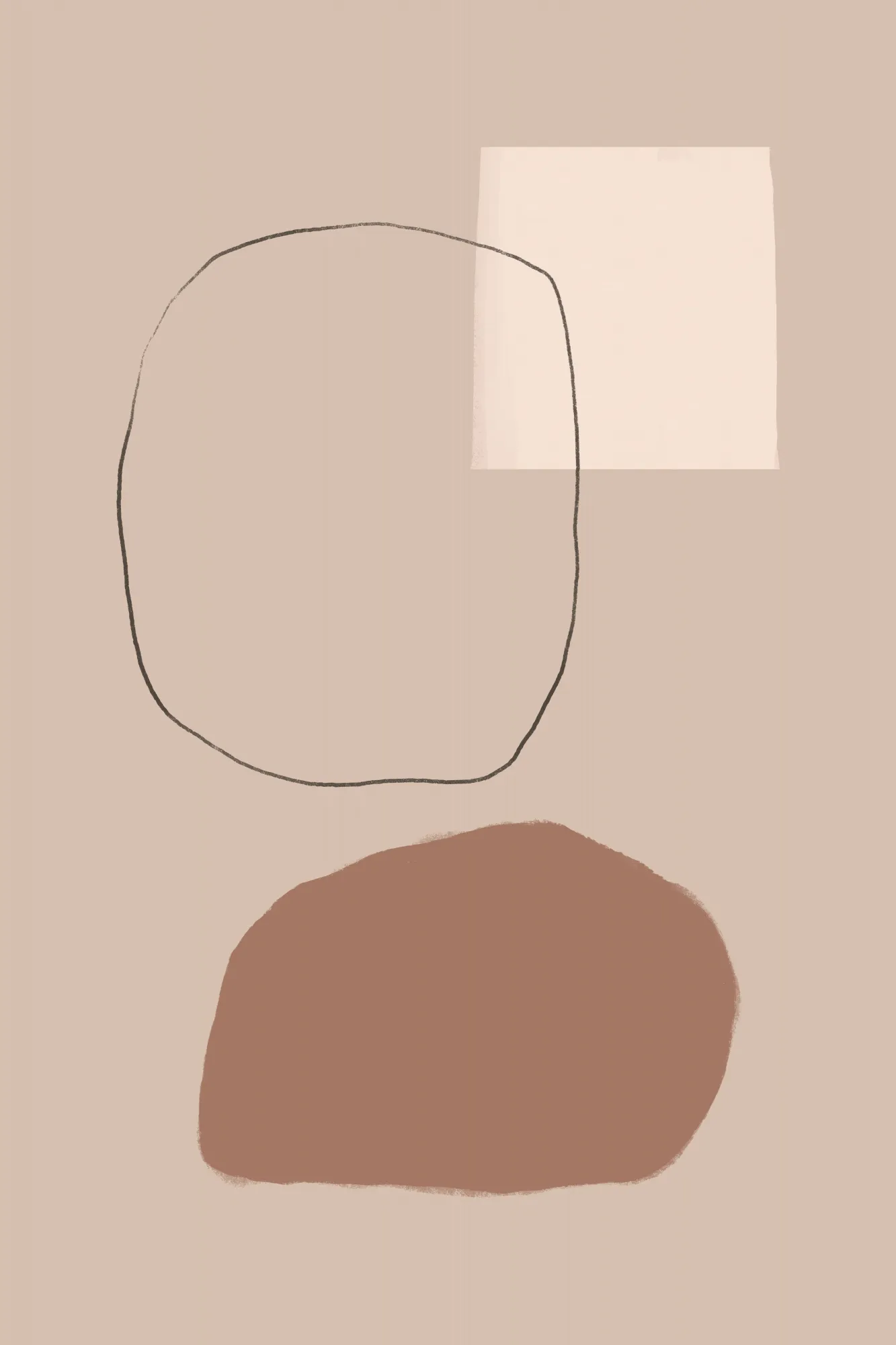 Simple geometric shapes in neutral tones