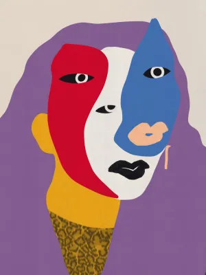 Abstract face portrait von little dean