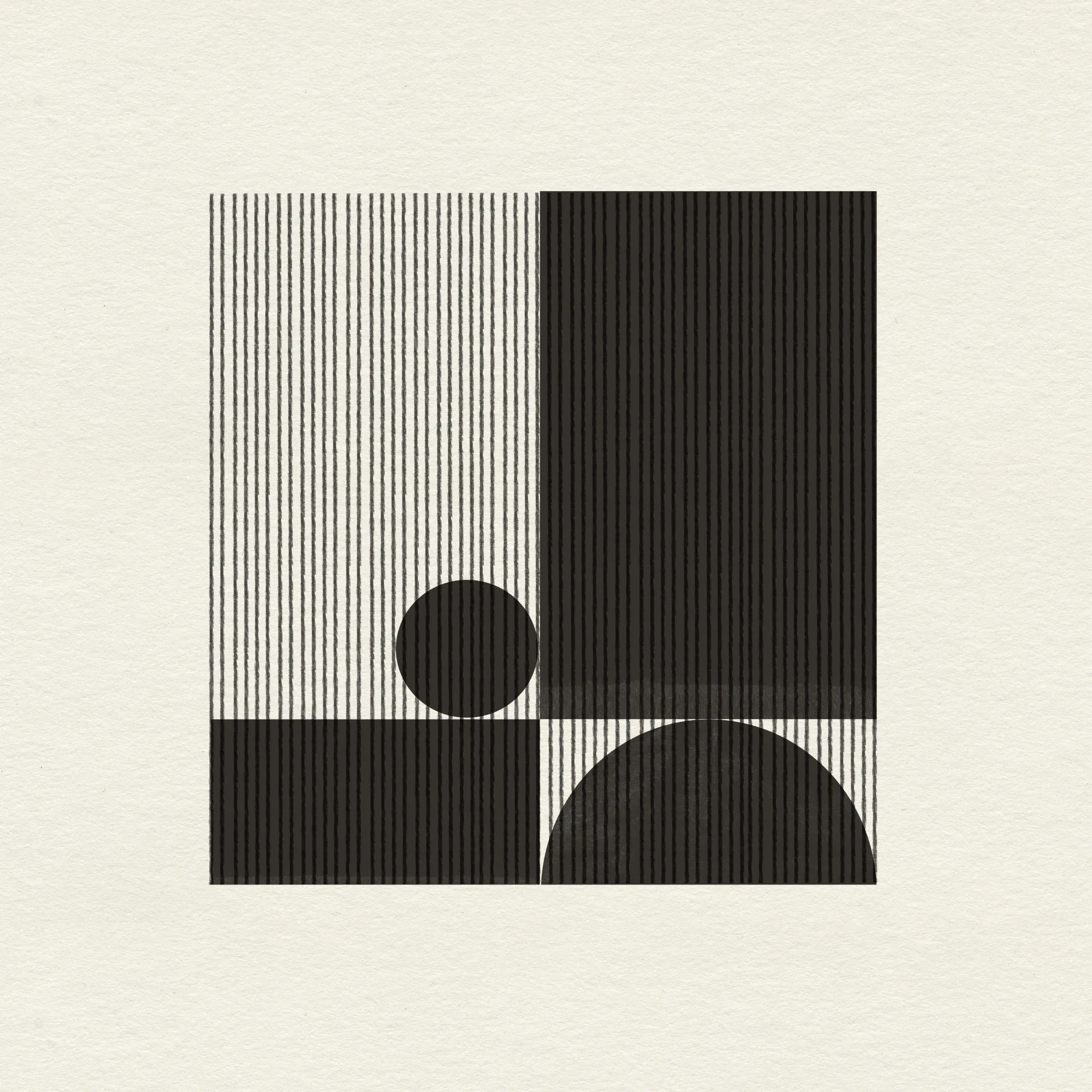 Geometrische harmonie in schwarz und weiß