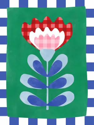 Florale illustration mit geometrischem muster