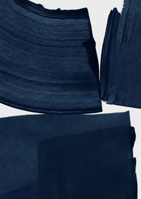 Minimalistische blaue landschaft in senkrechter perspektive