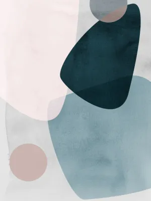 Pastellfarbene illustration mit blauer und rosa stimmung