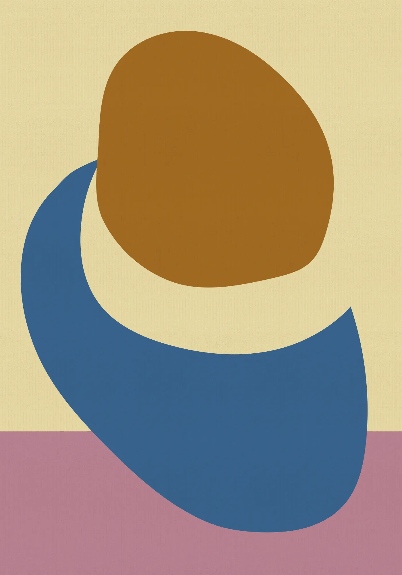 Balanced stones in blue, butter yellow and terra