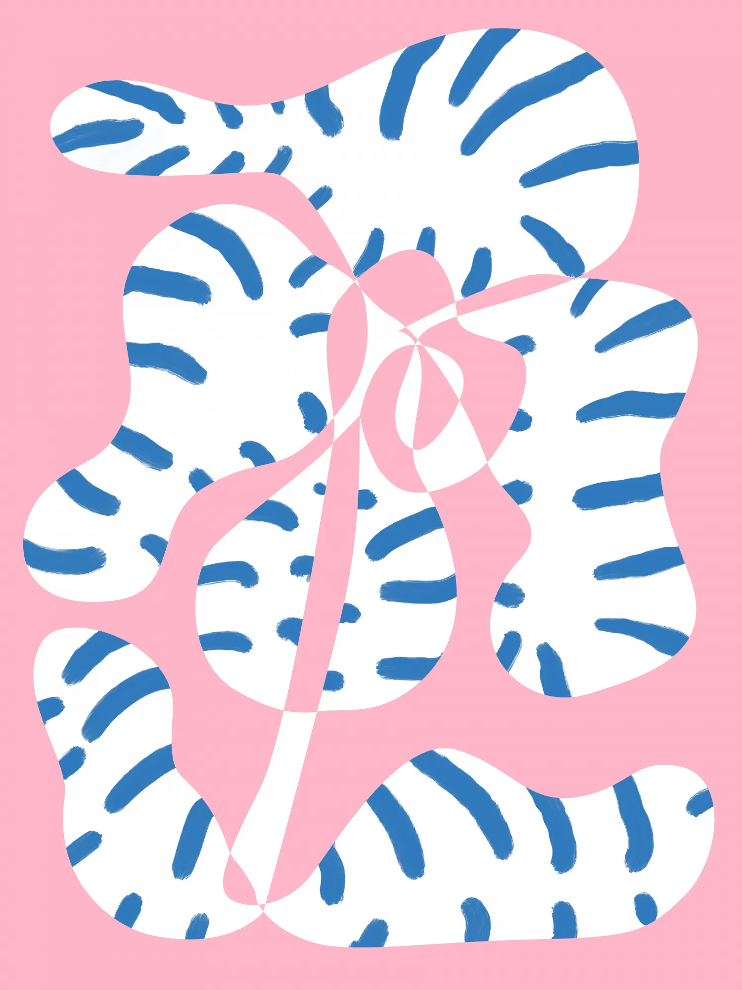 Abstract shapes flower tiger print in portrait