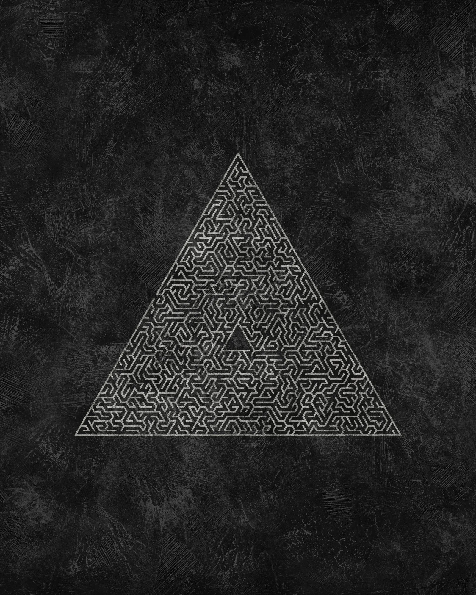 Labyrinth der pyramide in schwarz-weiß