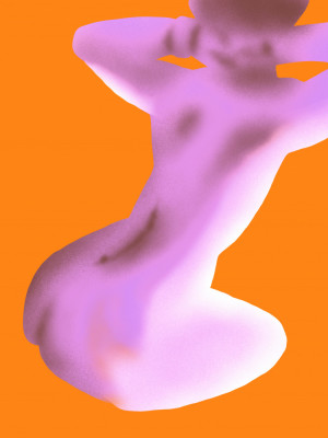 Vibrante silhouette in orange und lila