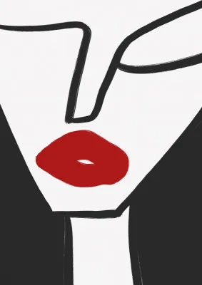 Portrait mit markanten roten Lippen von athene fritsch