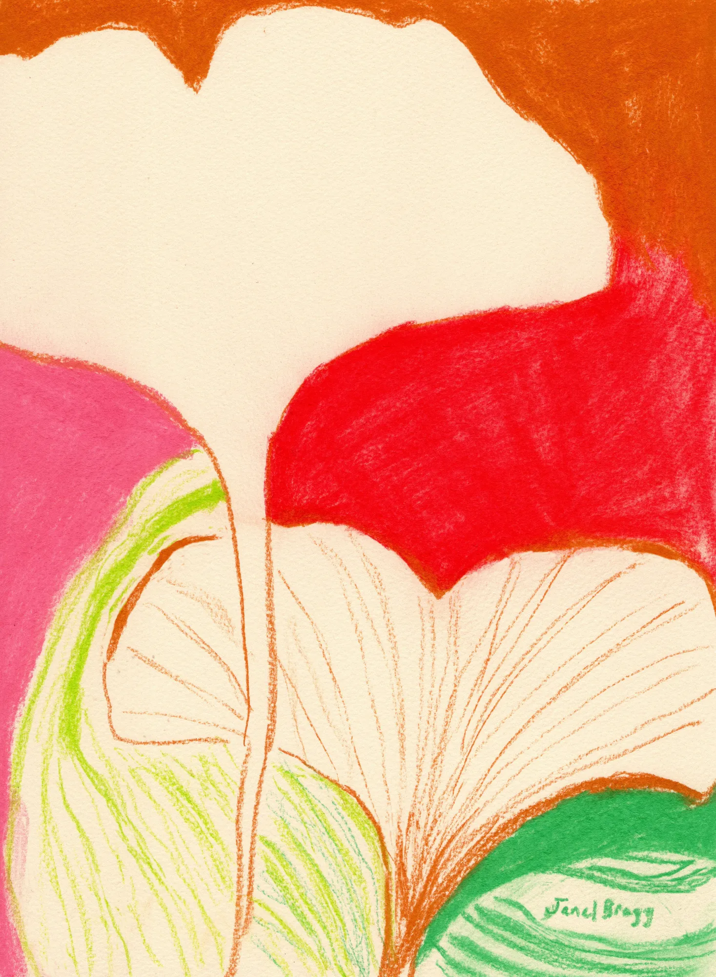 Ginkgo leaves in color i von Janel Bragg