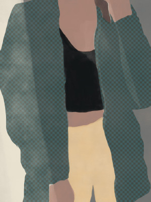 Checkered silhouette von little dean in grünem look