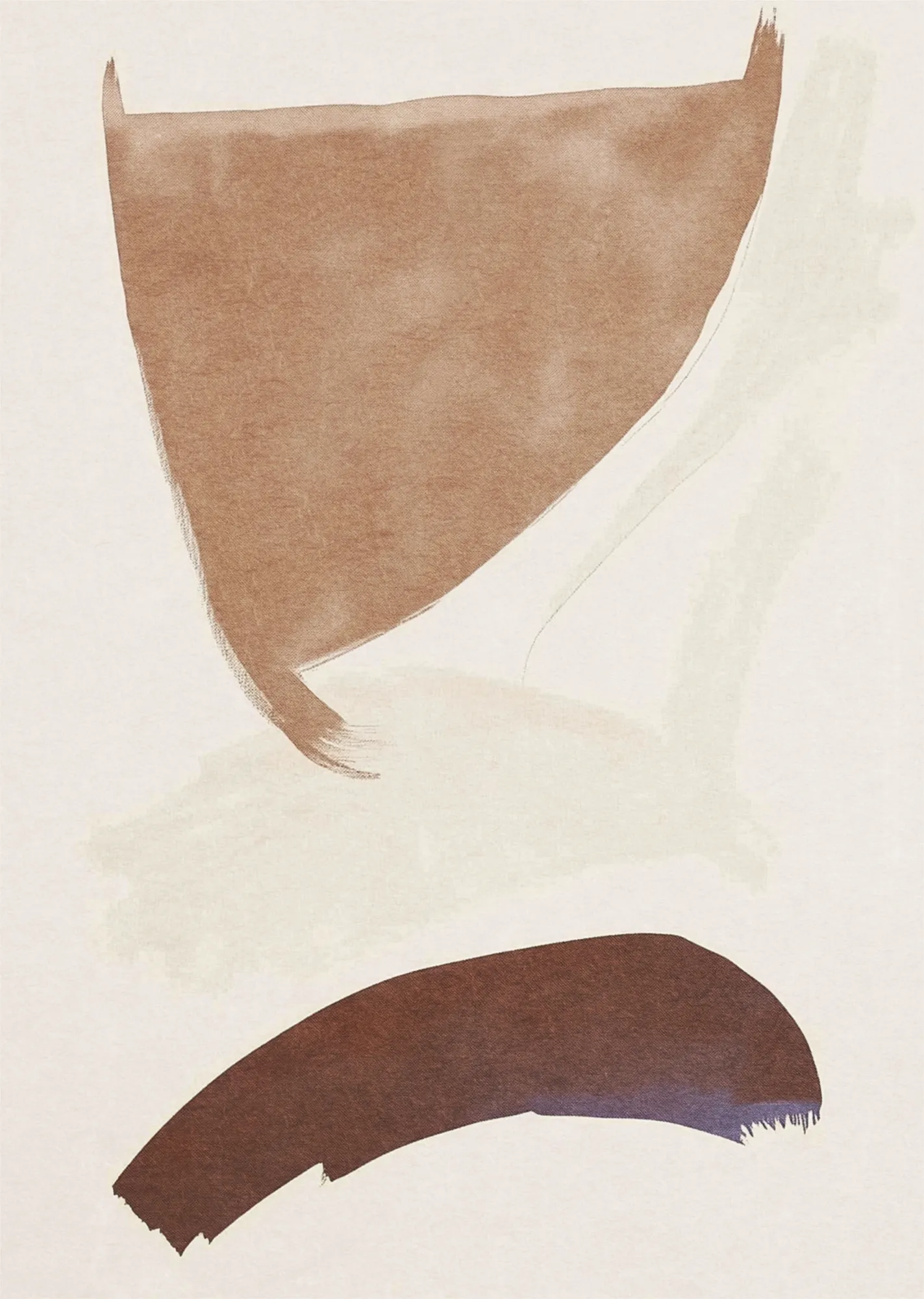 Geometrische figur mit warmen farbakzenten