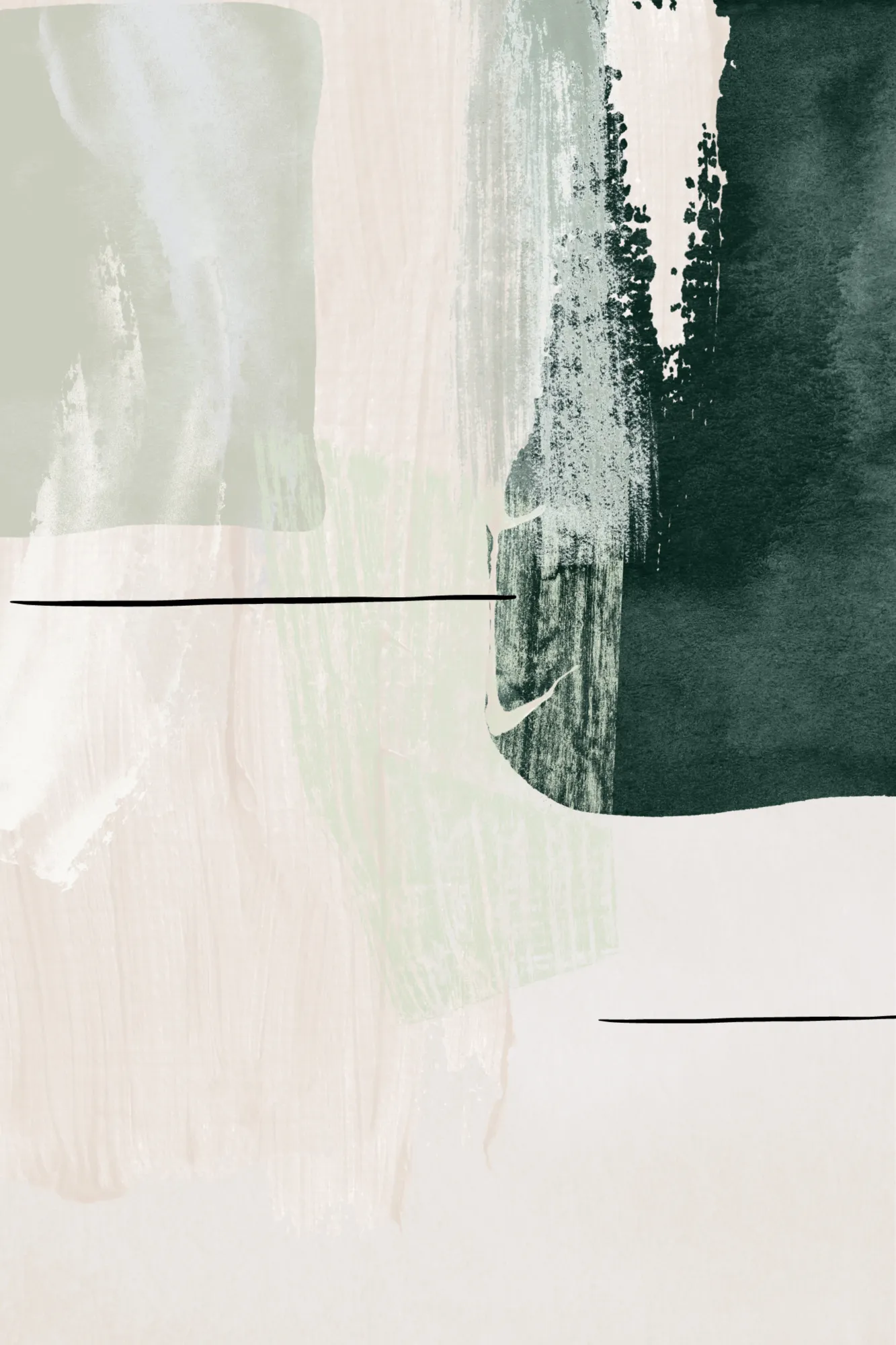 Abstrakte formen in grün und beige