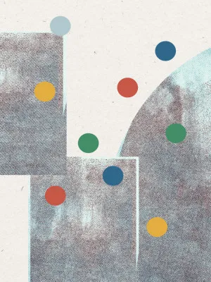 Geometrisches spiel mit bunten kreisen