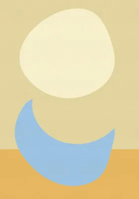 Stacked Ovals in Soft Yellow and Light Blue