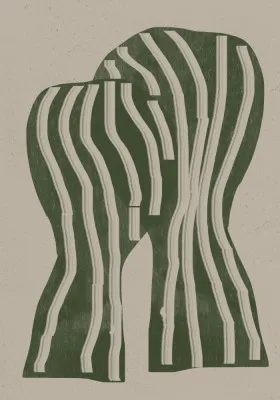 Curved stripes von the miuus studio in grün