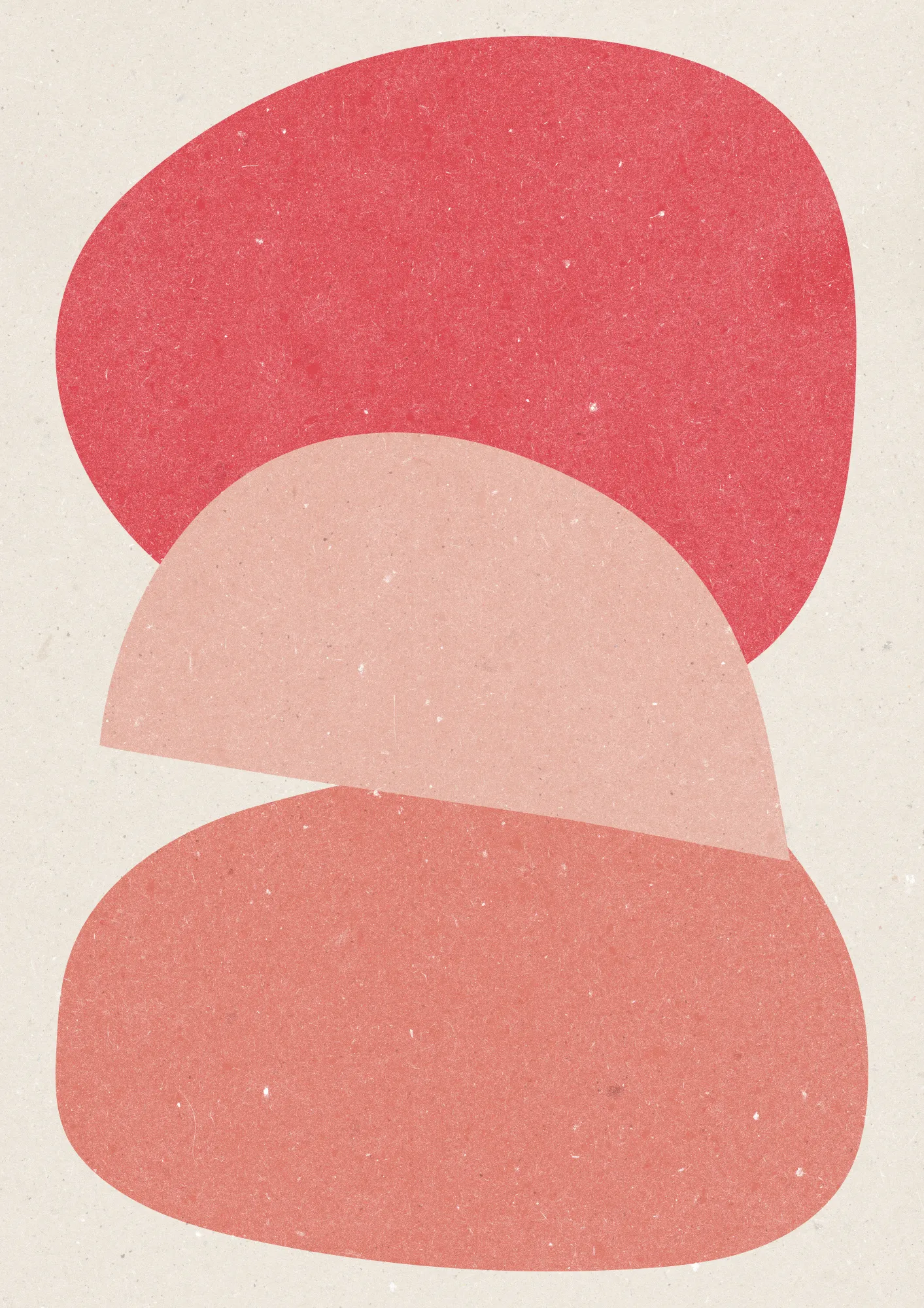 Abstrakte illustration mit organischen formen in pfirsich