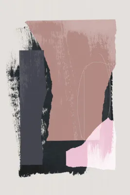 Collage mit pastellfarbenen linien und aquarellstruktur
