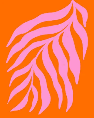 Tropical Waves in Pink Silhouette