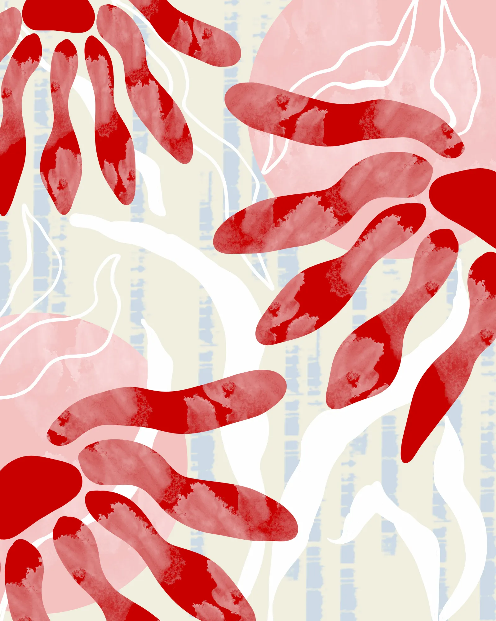 Graphic florals boho im aquarellstil